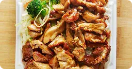 Sakura of Japan chicken teriyaki with broccoli and shredded cabbage